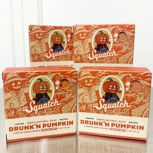 DR. SQUATCH Halloween Limited Edition DRUNK'N PUMPKIN Bar Soap 4-Packs NEW